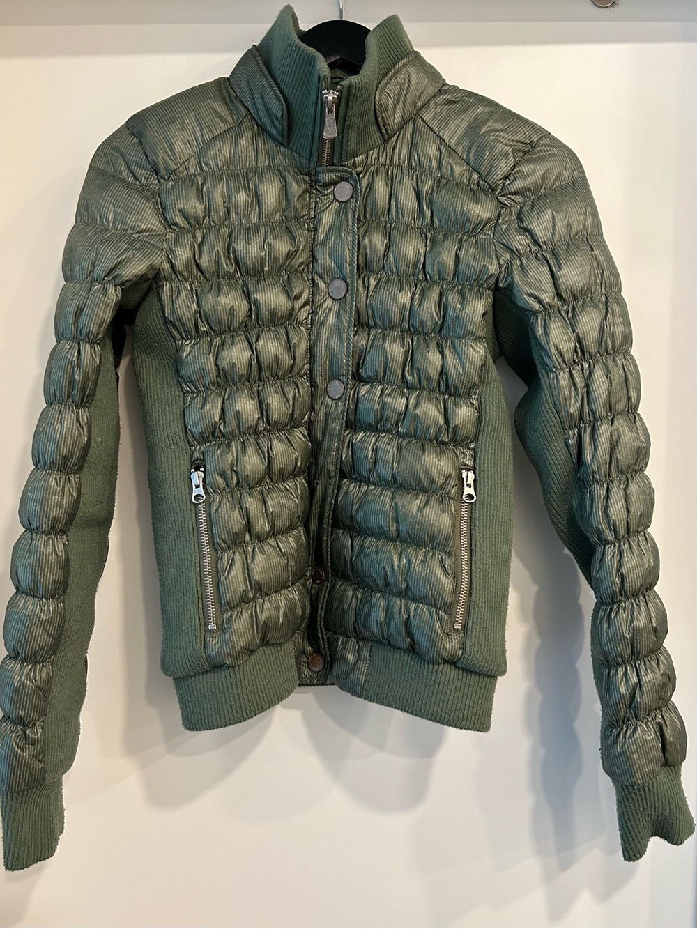 Green Quilted Puffer Jacket - Women